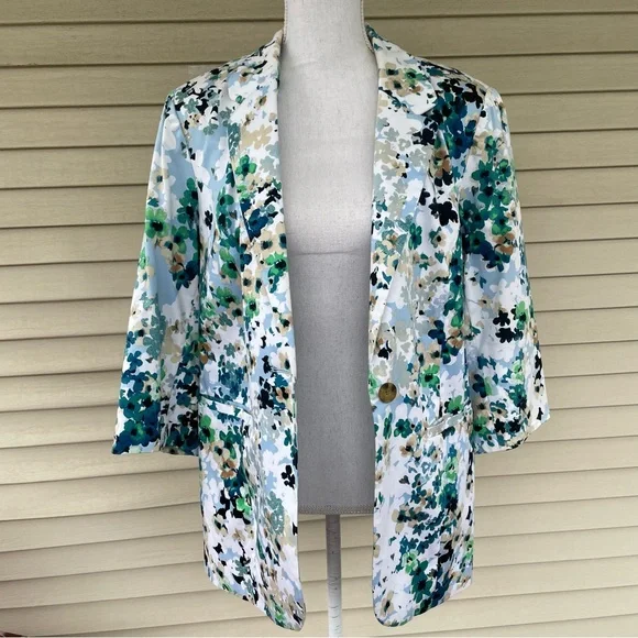 Coldwater Creek Floral Blazed Size 12 - Picture 2 of 12